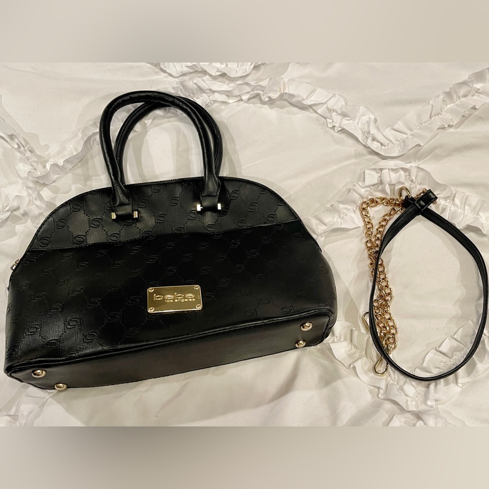 bebe Black Tote Bag with Removable Strap
